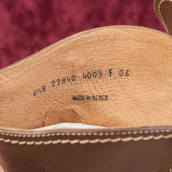 Frye Women Carmel dark brown Leather Strap Western Cowboy Ankle Boots sz 6.5 - Picture 7 of 8